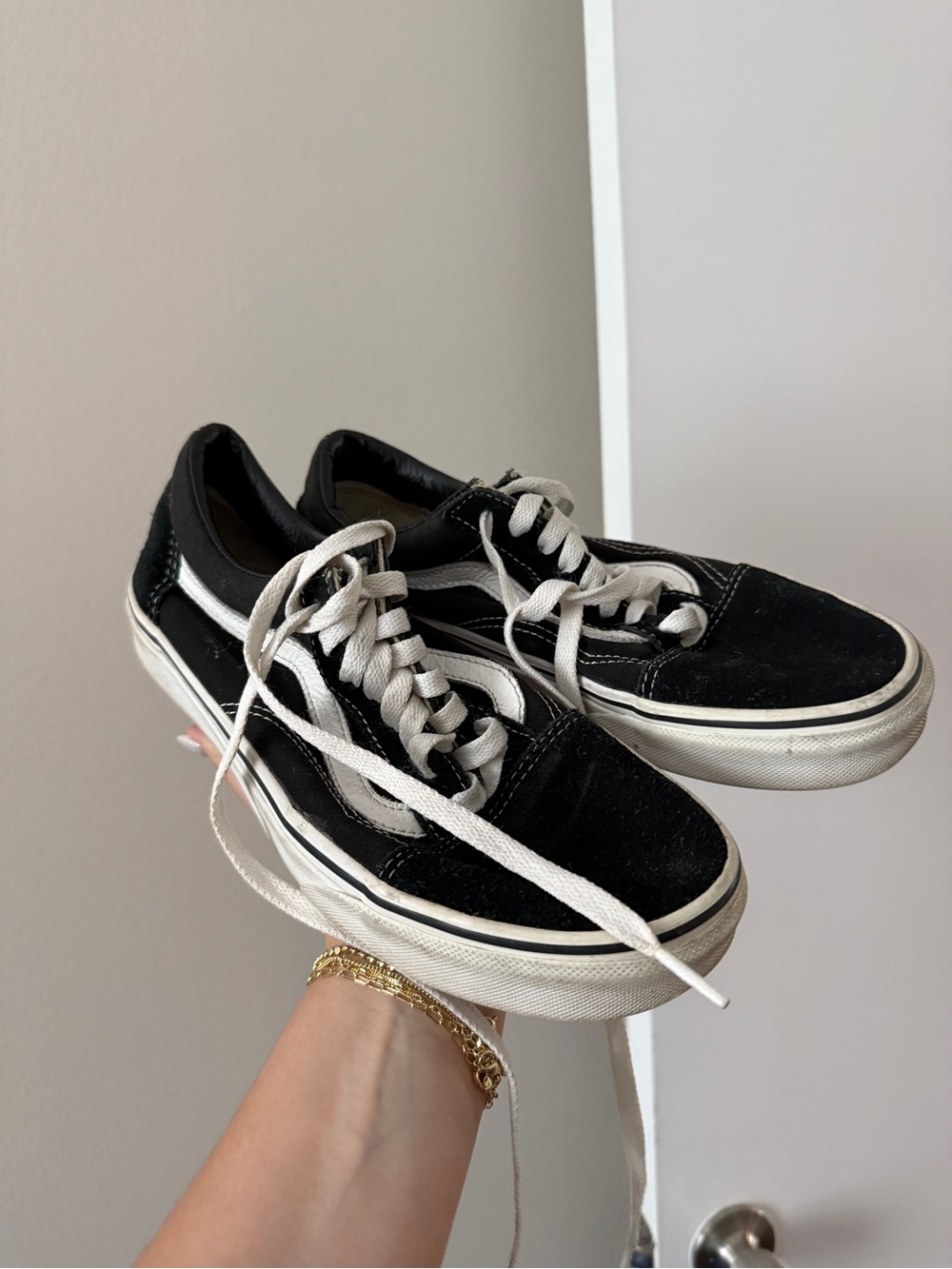 Vans Black and White Low-Top Skate Sneakers